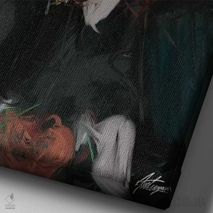 تابلو انتزاعی خودتخریبی II اثر جک آوتیسیان - نمای نزدیک بافت بوم