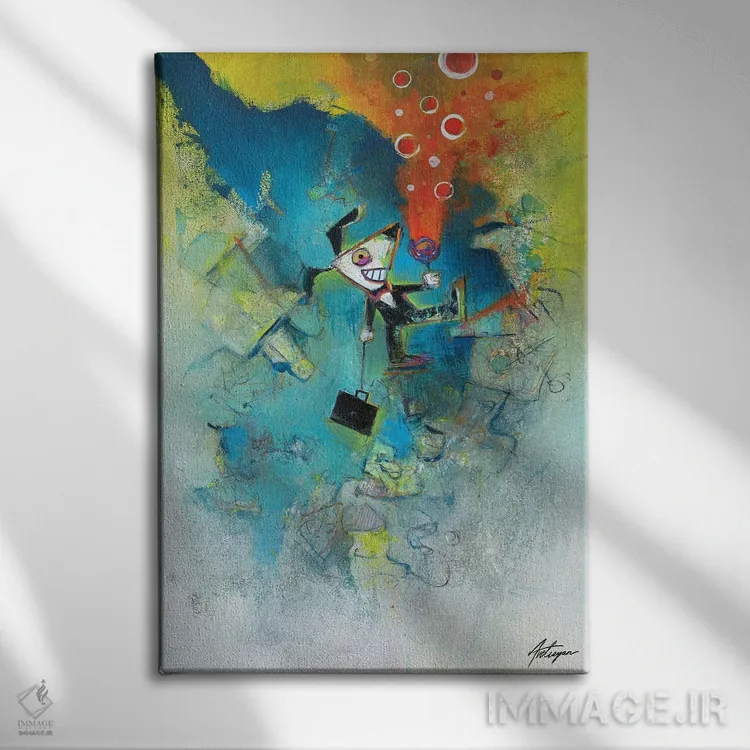 تابلو دکوراتیو حفاری اثر جک آوتیسیان - نمای روبهرو روی دیوار