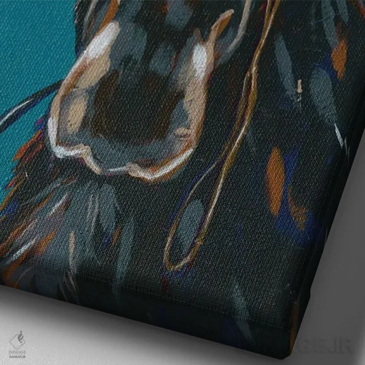 تابلو دکوراتیو حیوانات جاسوس II - گوزن مرموز اثر جودی آگوستین - نمای نزدیک بافت بوم