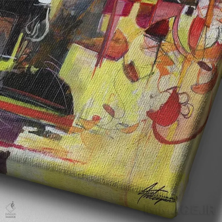 تابلو دکوراتیو همه چیز با یک نقطه آغاز می شود اثر جک آوتیسیان - نمای نزدیک بافت بوم