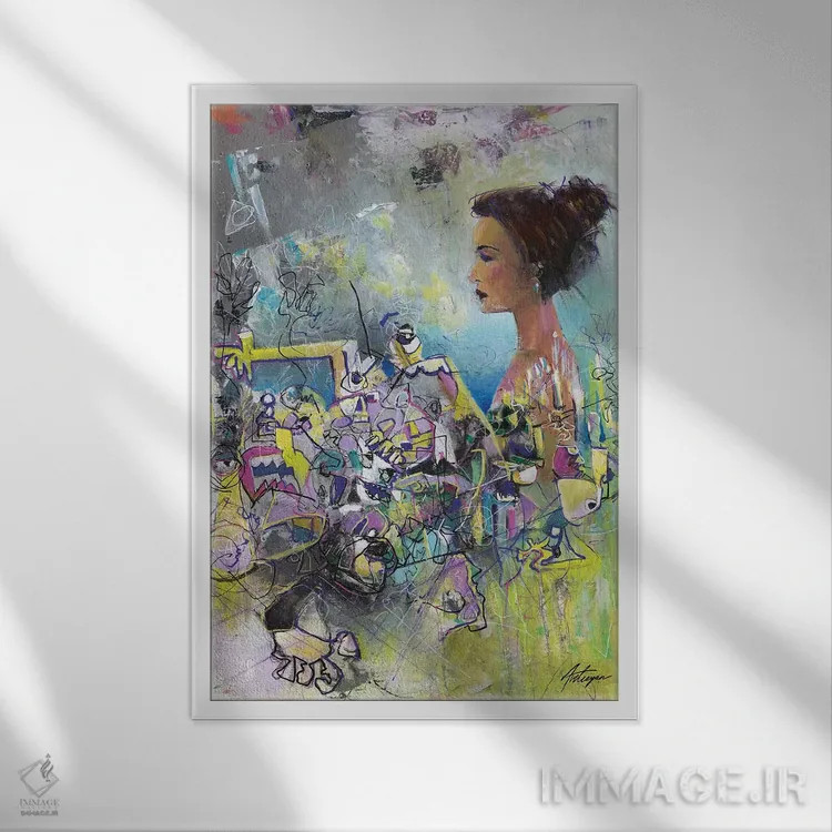 تابلو دکوراتیو آرامش در میان هرج و مرج اثر جک آوتیسیان - نمای قابدار سفید