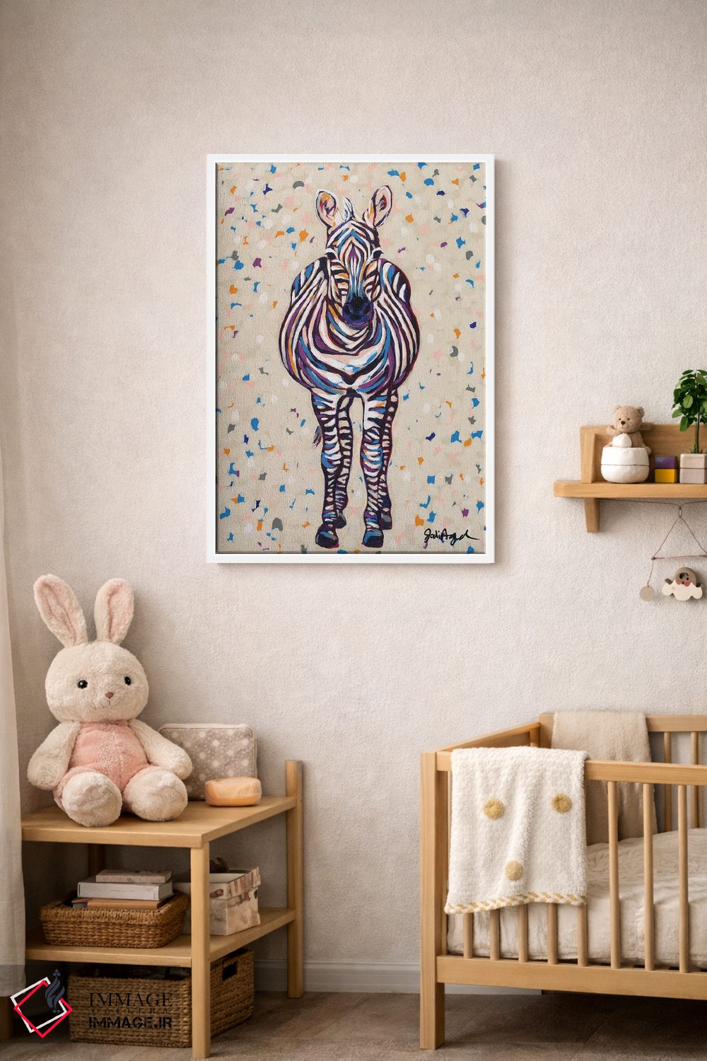 تابلو دکوراتیو گورخر راه راه میوه ای اثر جودی آگوستین - D3W