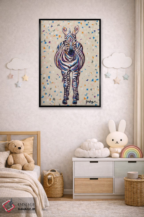 تابلو دکوراتیو گورخر راه راه میوه ای اثر جودی آگوستین - D6B