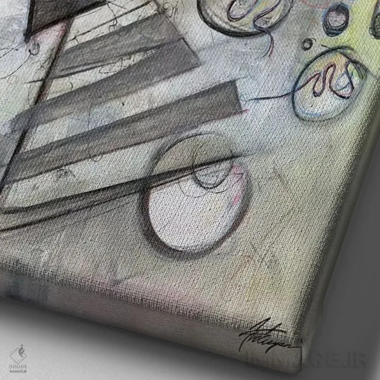 تابلو انتزاعی سال های اولیه III اثر جک آوتیسیان - نمای نزدیک بافت بوم