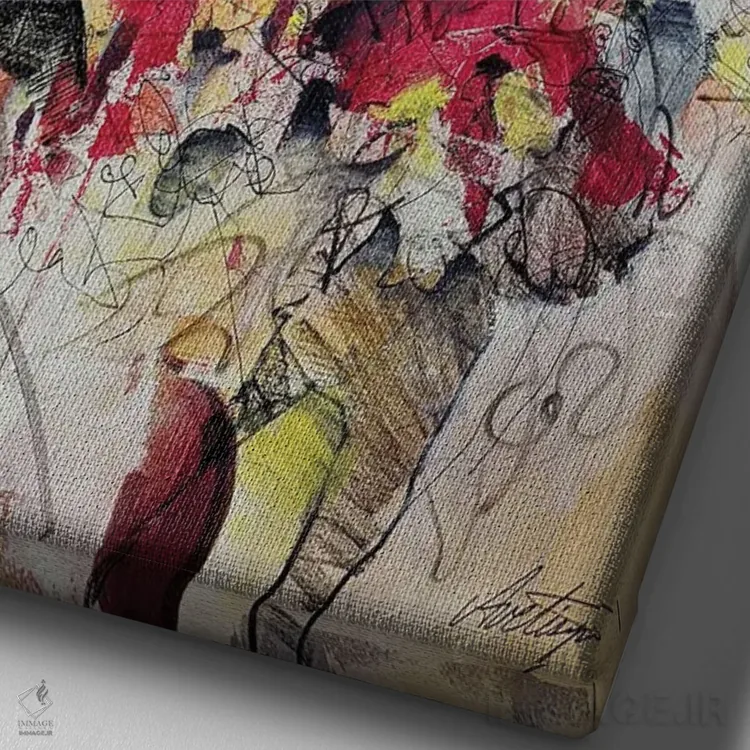 تابلو دکوراتیو ترفند اثر جک آوتیسیان - نمای نزدیک بافت بوم