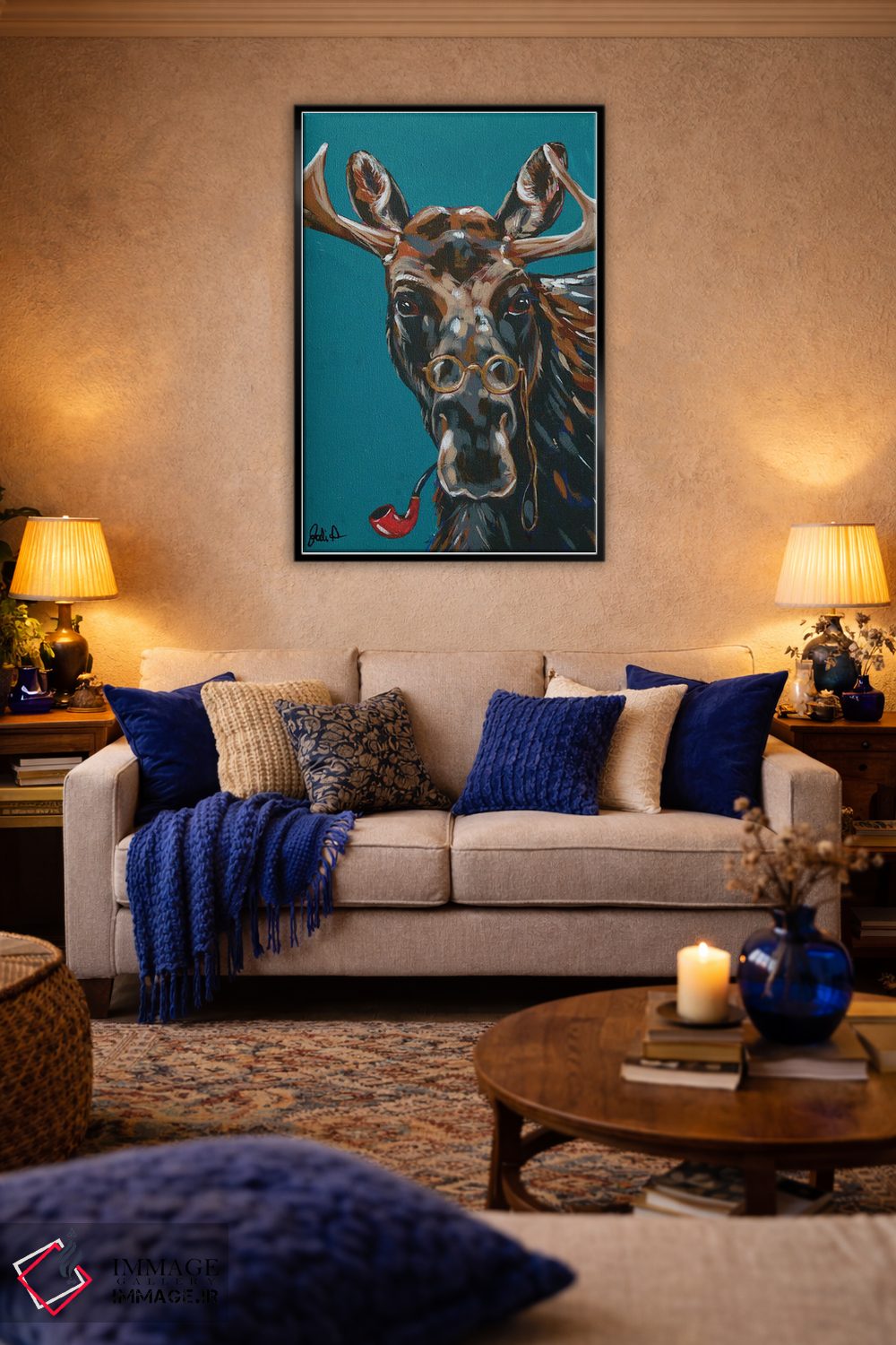 تابلو دکوراتیو حیوانات جاسوس II - گوزن مرموز اثر جودی آگوستین - D5B