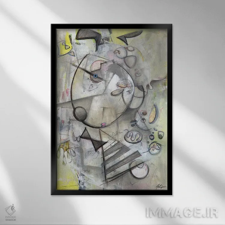 تابلو انتزاعی سال های اولیه III اثر جک آوتیسیان - نمای قابدار مشکی