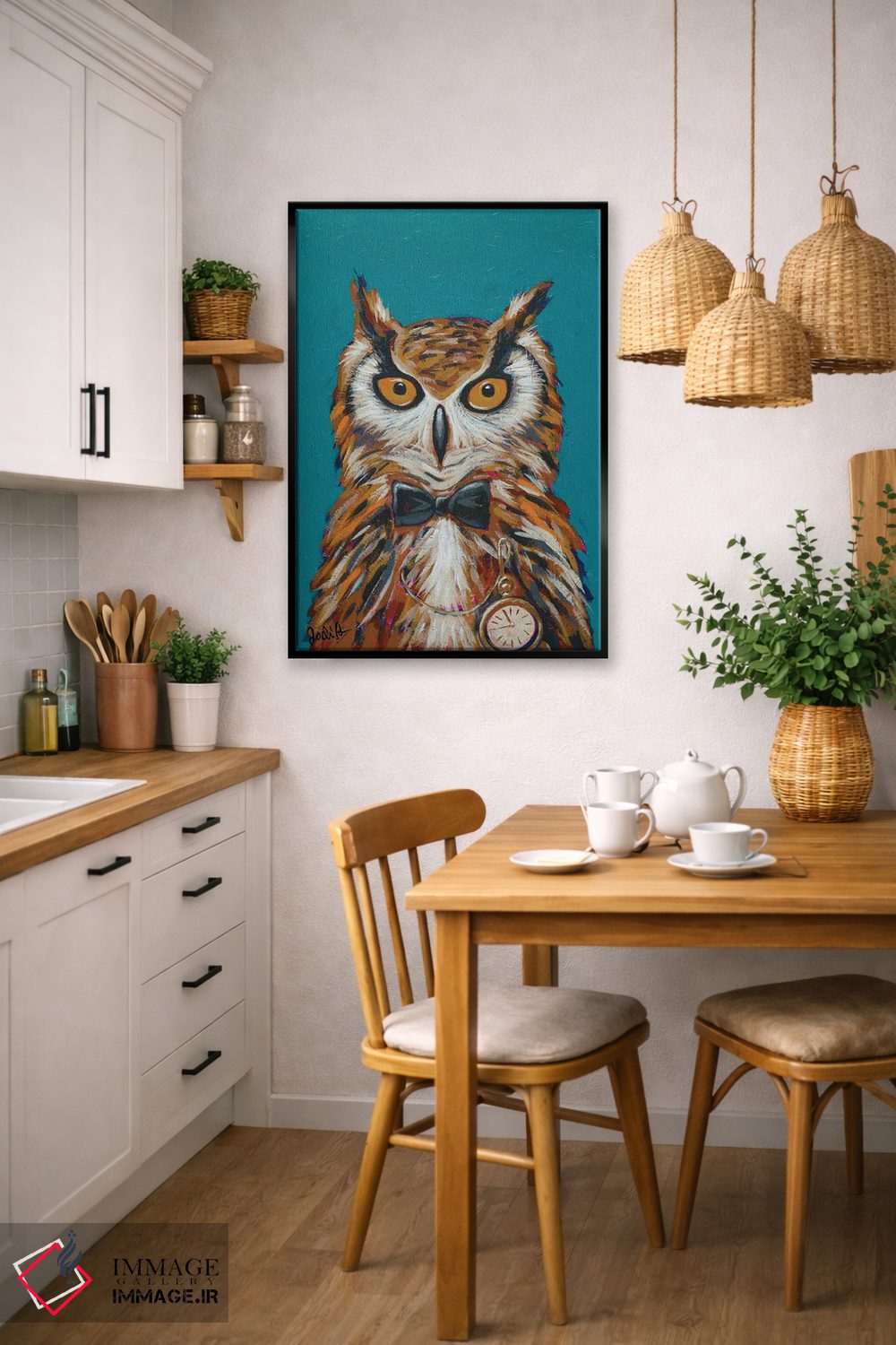 تابلو دکوراتیو حیوانات جاسوس I - جغد مخفی اثر جودی آگوستین - D6B