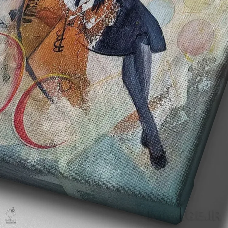 تابلو انتزاعی پرستش ونوس اثر جک آوتیسیان - نمای نزدیک بافت بوم