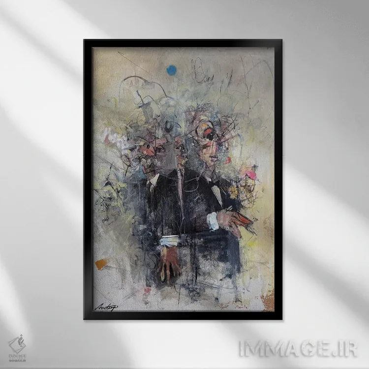 تابلو انتزاعی منشور خود اثر جک آوتیسیان - نمای قابدار مشکی