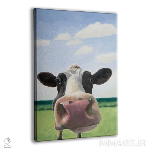تابلو دکوراتیو گاو بامزه اثر جیمز وینس - نمای پرسپکتیو محصول