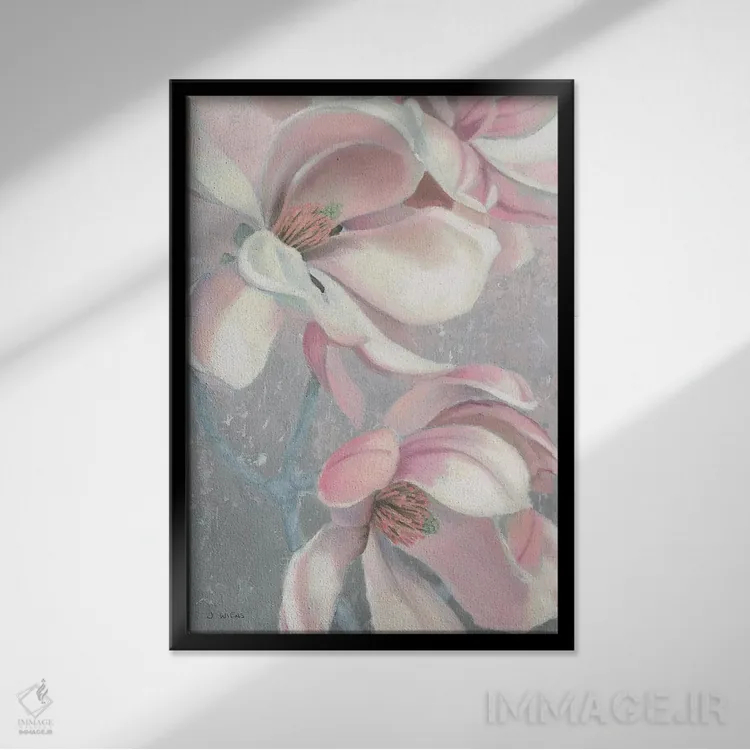 تابلو دکوراتیو شکوفه سپیده دم شماره یک اثر جیمز وینس - نمای قابدار مشکی