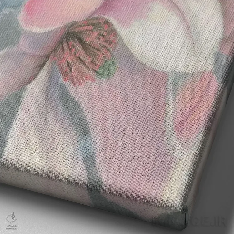 تابلو دکوراتیو شکوفه سپیده دم شماره یک اثر جیمز وینس - نمای نزدیک بافت بوم