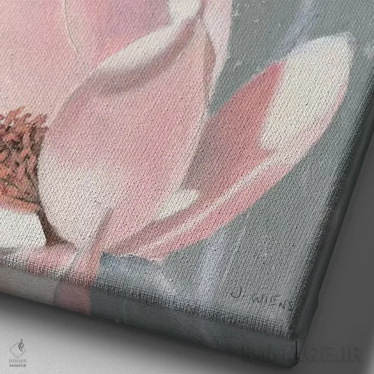 تابلو دکوراتیو شکوفه سپیده دم شماره دو اثر جیمز وینس - نمای نزدیک بافت بوم