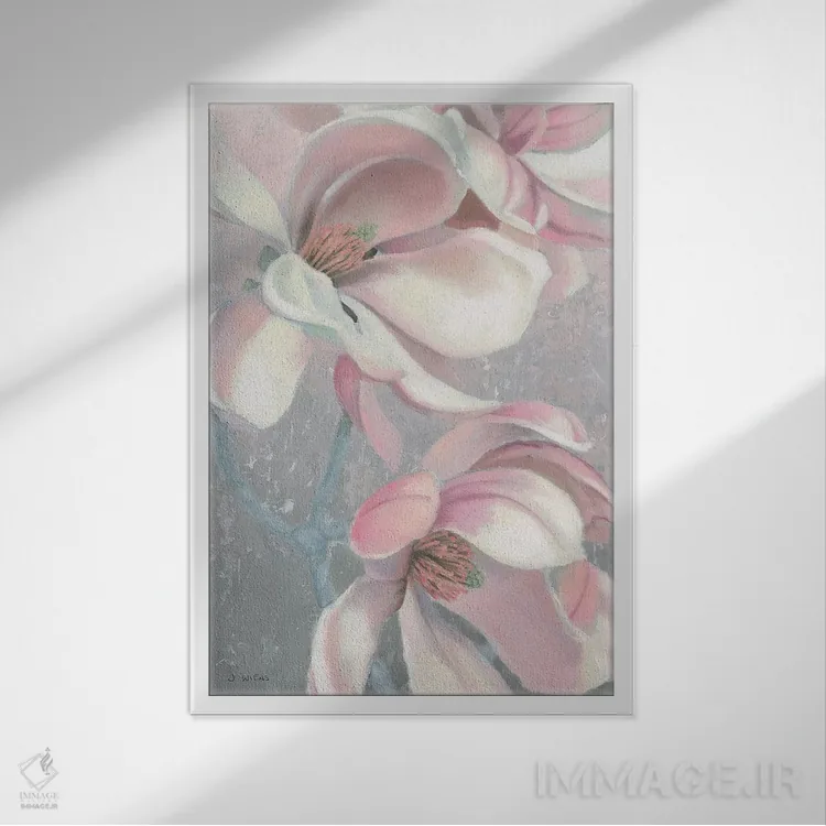 تابلو دکوراتیو شکوفه سپیده دم شماره یک اثر جیمز وینس - نمای قابدار سفید