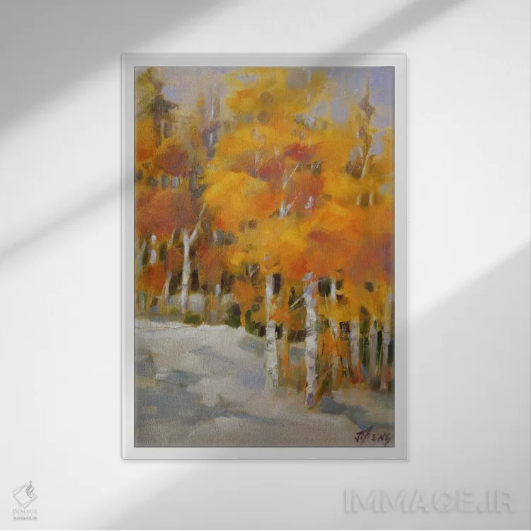 تابلو دکوراتیو یک روز در فضای باز اثر جودی آهرنز - نمای قابدار سفید