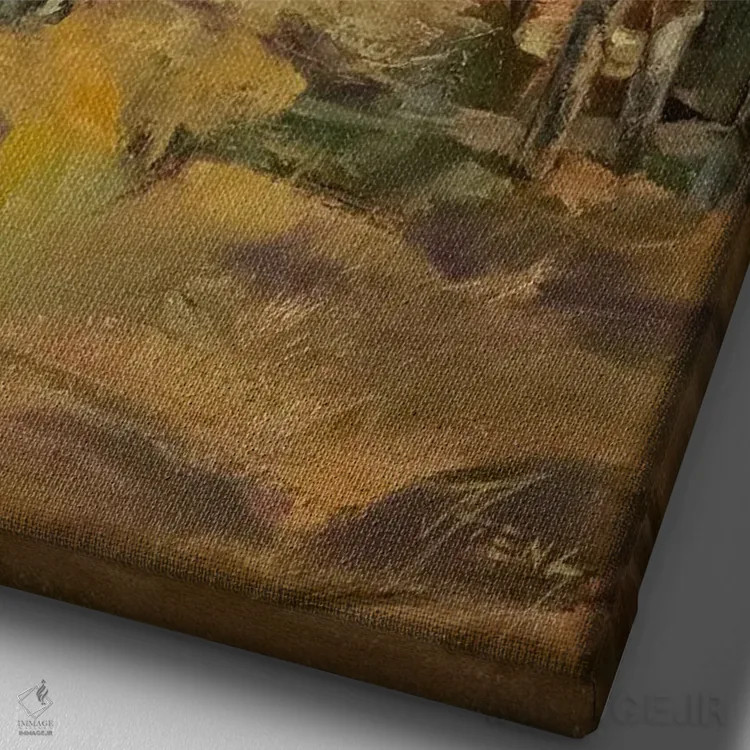 تابلو دکوراتیو انرژی پاییز اثر جودی آهرنز - نمای نزدیک بافت بوم