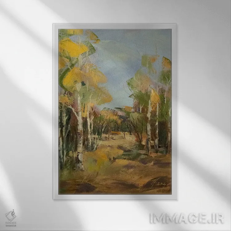 تابلو دکوراتیو انرژی پاییز اثر جودی آهرنز - نمای قابدار سفید