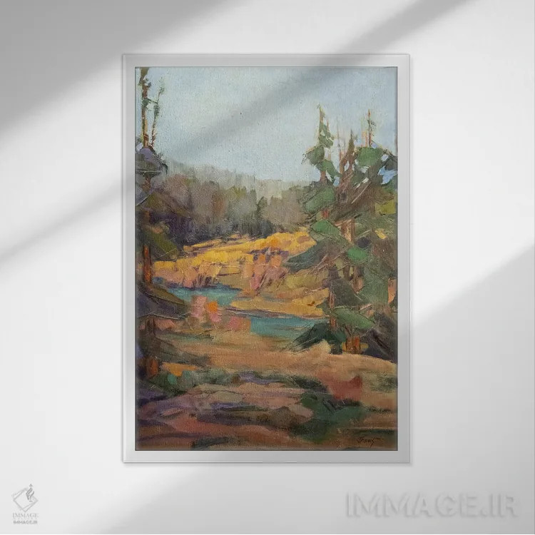 تابلو دکوراتیو سرچشمه ها اثر جودی آهرنز - نمای قابدار سفید