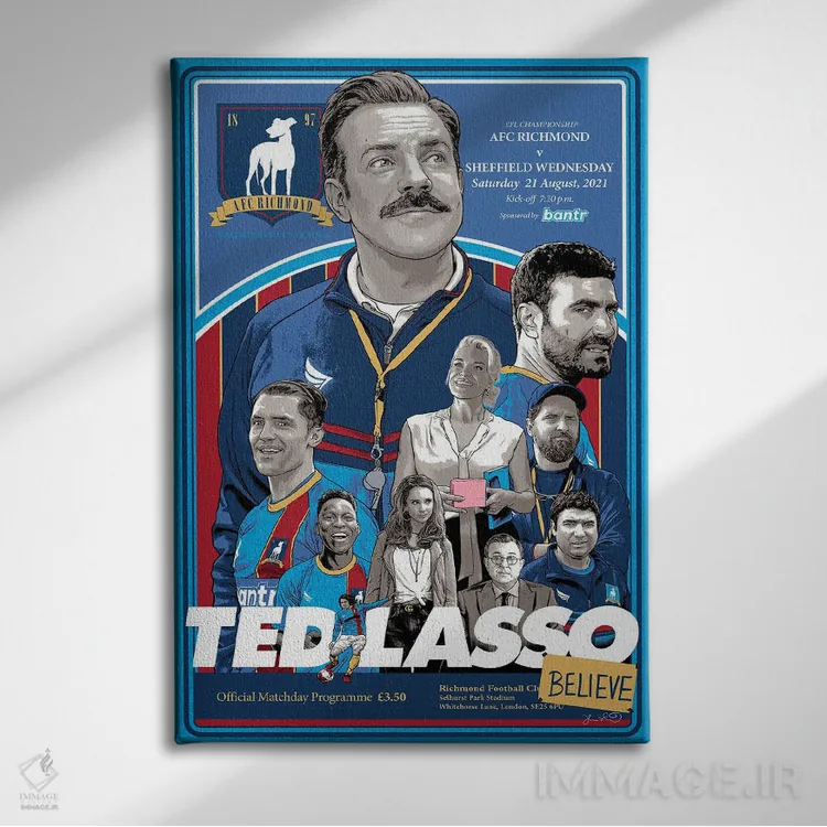 تابلو دکوراتیو تد لاسو اثر جاشوا بودیچ - نمای روبهرو روی دیوار