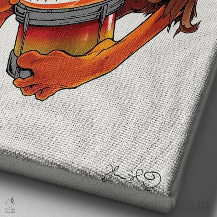 تابلو دکوراتیو انیمال اثر جاشوا بودیچ - نمای نزدیک بافت بوم