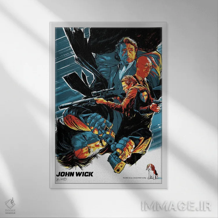 تابلو دکوراتیو جان ویک اثر جاشوا بودیچ - نمای قابدار سفید