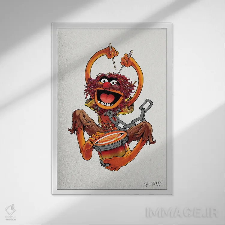 تابلو دکوراتیو انیمال اثر جاشوا بودیچ - نمای قابدار سفید