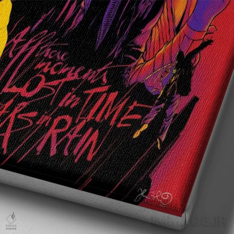 تابلو دکوراتیو بلید رانر اثر جاشوا بودیچ - نمای نزدیک بافت بوم