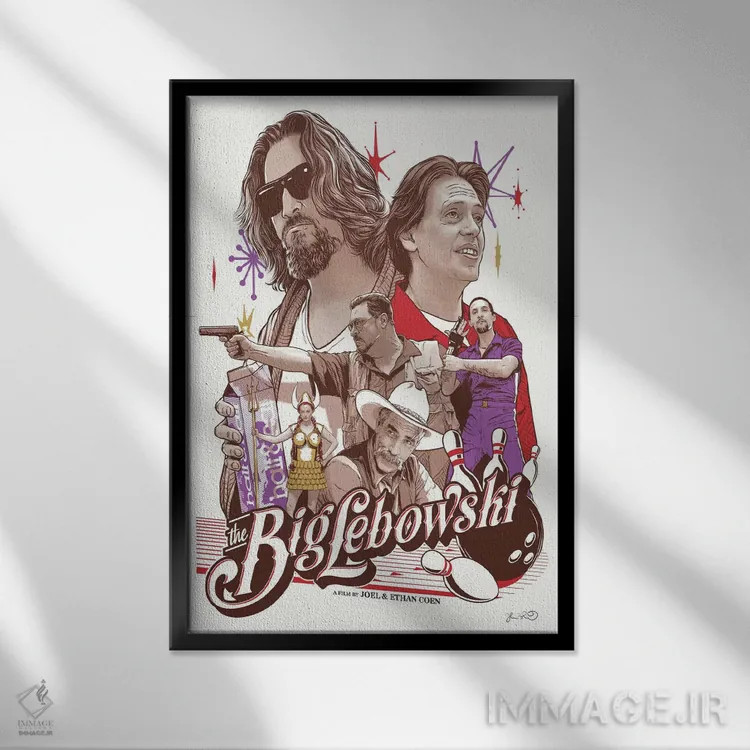 تابلو دکوراتیو بیگ لبوسکی اثر جاشوا بودیچ - نمای قابدار مشکی