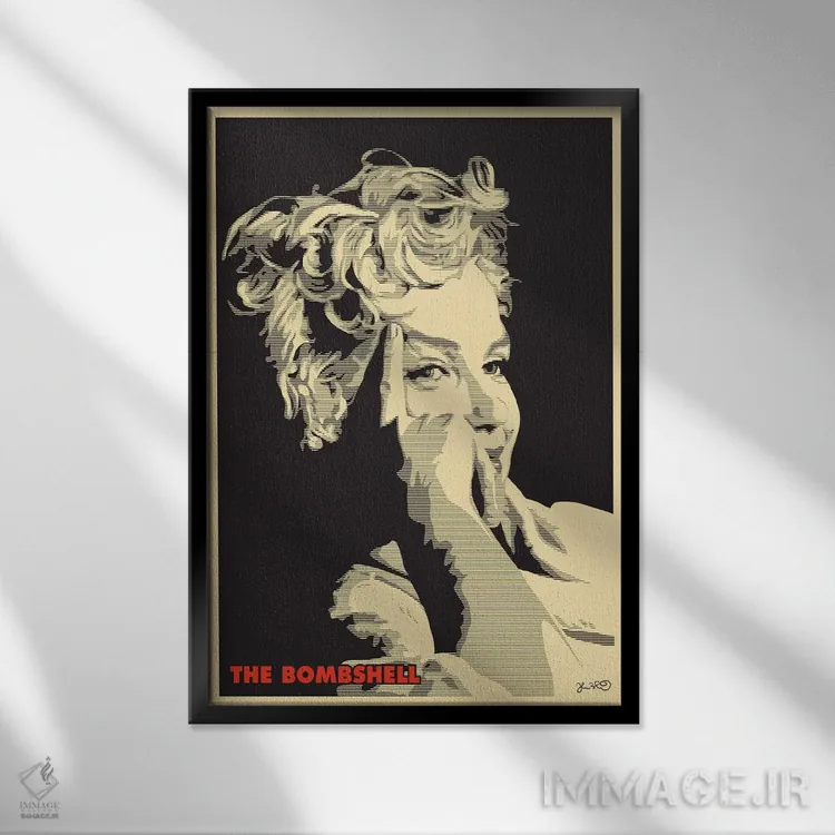 تابلو دکوراتیو بمب زیبایی: مرلین مونرو اثر جاشوا بودیچ - نمای قابدار مشکی