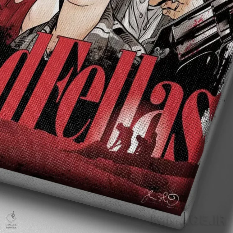 تابلو دکوراتیو رفقای خوب اثر جاشوا بودیچ - نمای نزدیک بافت بوم