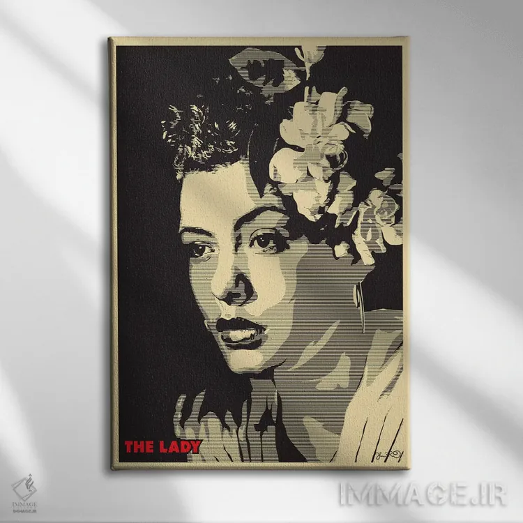 تابلو دکوراتیو بانوی آواز: بیلی هالیدی اثر جاشوا بودیچ - نمای روبهرو روی دیوار