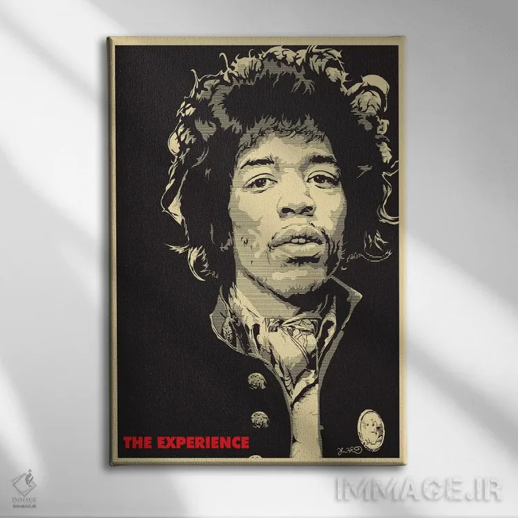 تابلو دکوراتیو تجربه: جیمی هندریکس اثر جاشوا بودیچ - نمای روبهرو روی دیوار