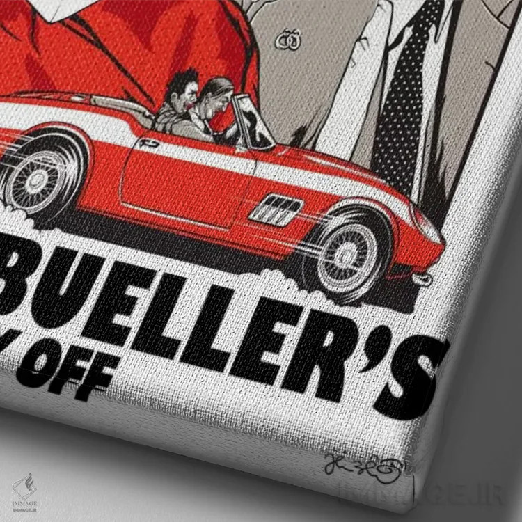 تابلو دکوراتیو روز مرخصی فریس بولر اثر جاشوا بودیچ - نمای نزدیک بافت بوم