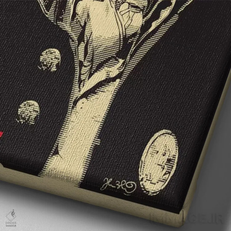 تابلو دکوراتیو تجربه: جیمی هندریکس اثر جاشوا بودیچ - نمای نزدیک بافت بوم