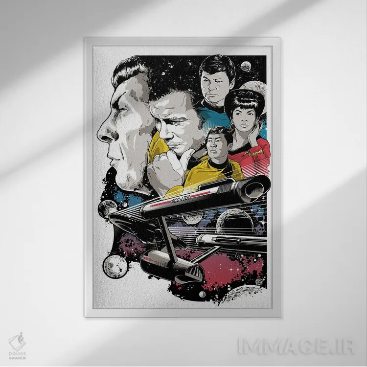 تابلو دکوراتیو پیشتازان فضا اثر جاشوا بودیچ - نمای قابدار سفید