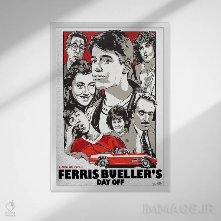 تابلو دکوراتیو روز مرخصی فریس بولر اثر جاشوا بودیچ - نمای قابدار سفید