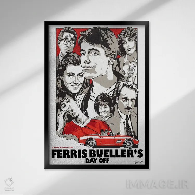 تابلو دکوراتیو روز مرخصی فریس بولر اثر جاشوا بودیچ - نمای قابدار مشکی