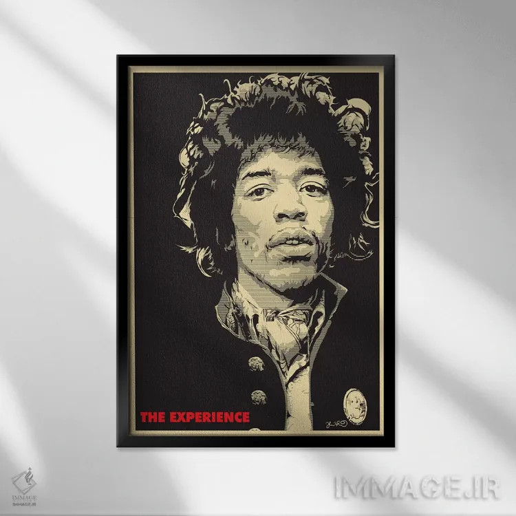 تابلو دکوراتیو تجربه: جیمی هندریکس اثر جاشوا بودیچ - نمای قابدار مشکی
