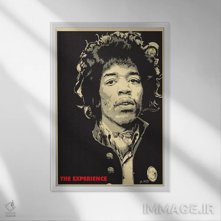 تابلو دکوراتیو تجربه: جیمی هندریکس اثر جاشوا بودیچ - نمای قابدار سفید