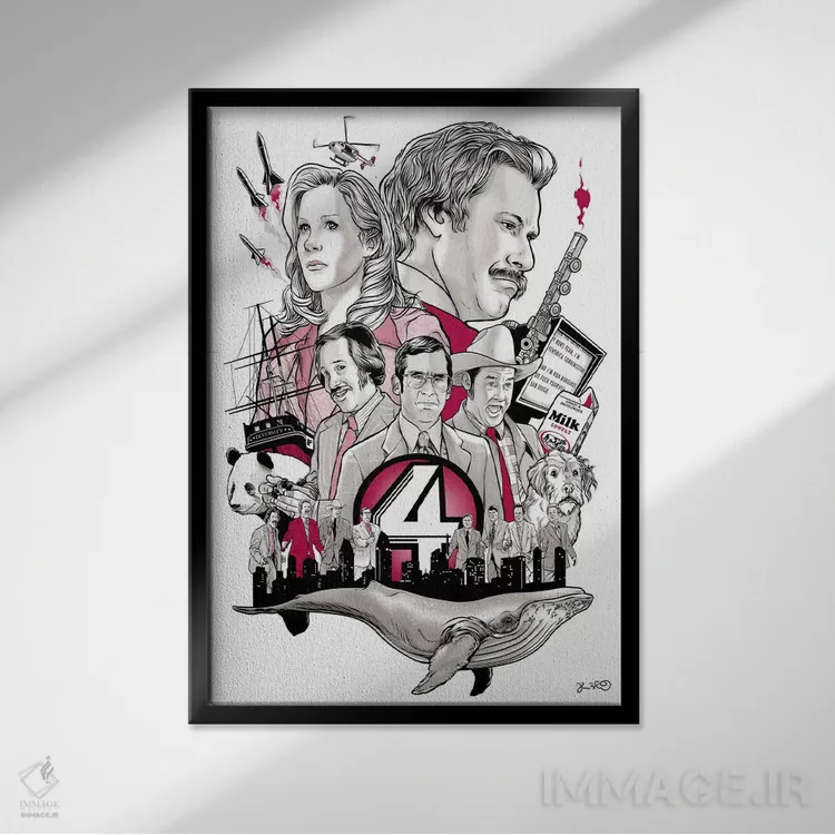 تابلو دکوراتیو مجری اخبار اثر جاشوا بودیچ - نمای قابدار مشکی