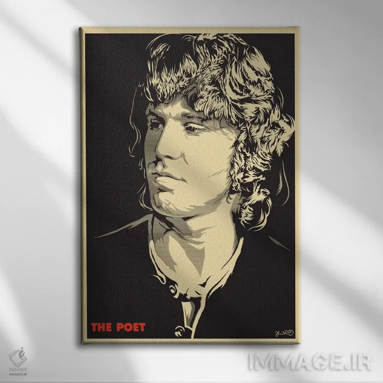 تابلو دکوراتیو شاعر: جیم موریسون اثر جاشوا بودیچ - نمای روبهرو روی دیوار