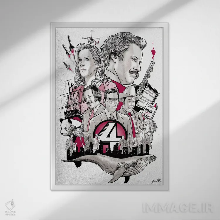 تابلو دکوراتیو مجری اخبار اثر جاشوا بودیچ - نمای قابدار سفید