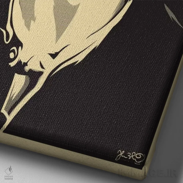 تابلو دکوراتیو شاعر: جیم موریسون اثر جاشوا بودیچ - نمای نزدیک بافت بوم