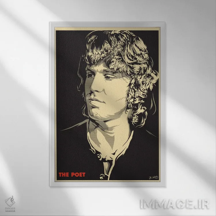 تابلو دکوراتیو شاعر: جیم موریسون اثر جاشوا بودیچ - نمای قابدار سفید