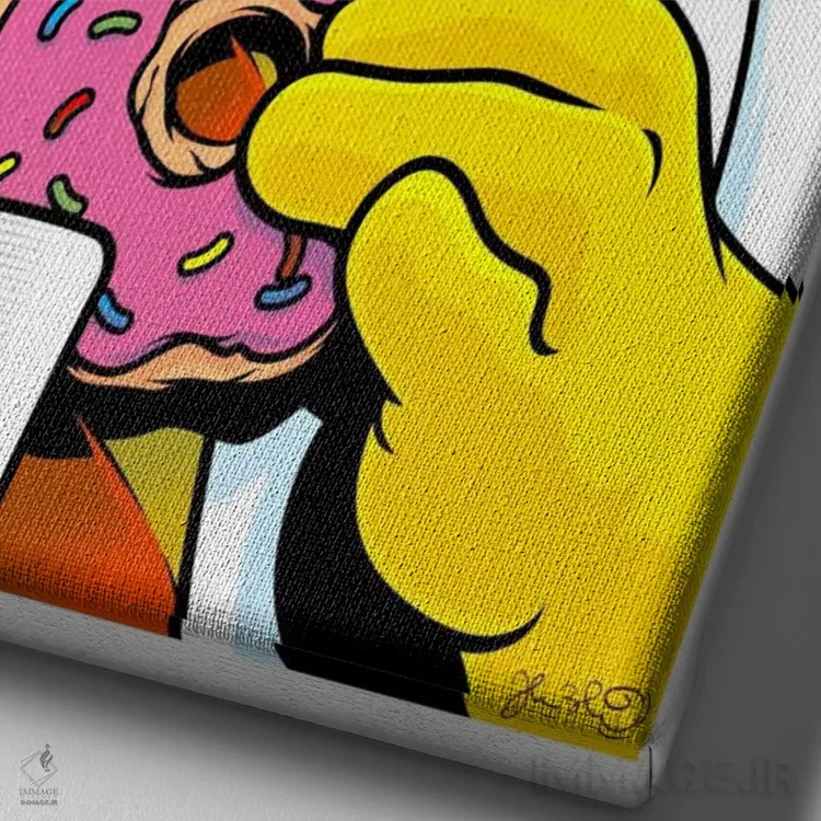 تابلو دکوراتیو هومر سیمپسون اثر جاشوا بودیچ - نمای نزدیک بافت بوم