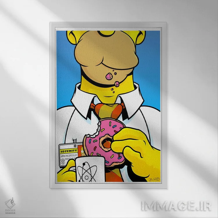 تابلو دکوراتیو هومر سیمپسون اثر جاشوا بودیچ - نمای قابدار سفید