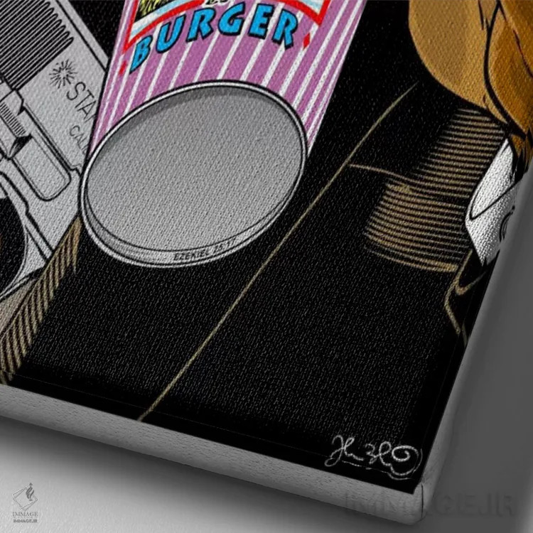 تابلو دکوراتیو داستان عامه پسند: جولز اثر جاشوا بودیچ - نمای نزدیک بافت بوم