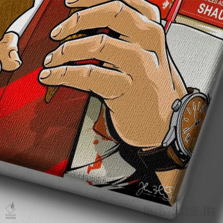 تابلو دکوراتیو شاون مردگان اثر جاشوا بودیچ - نمای نزدیک بافت بوم