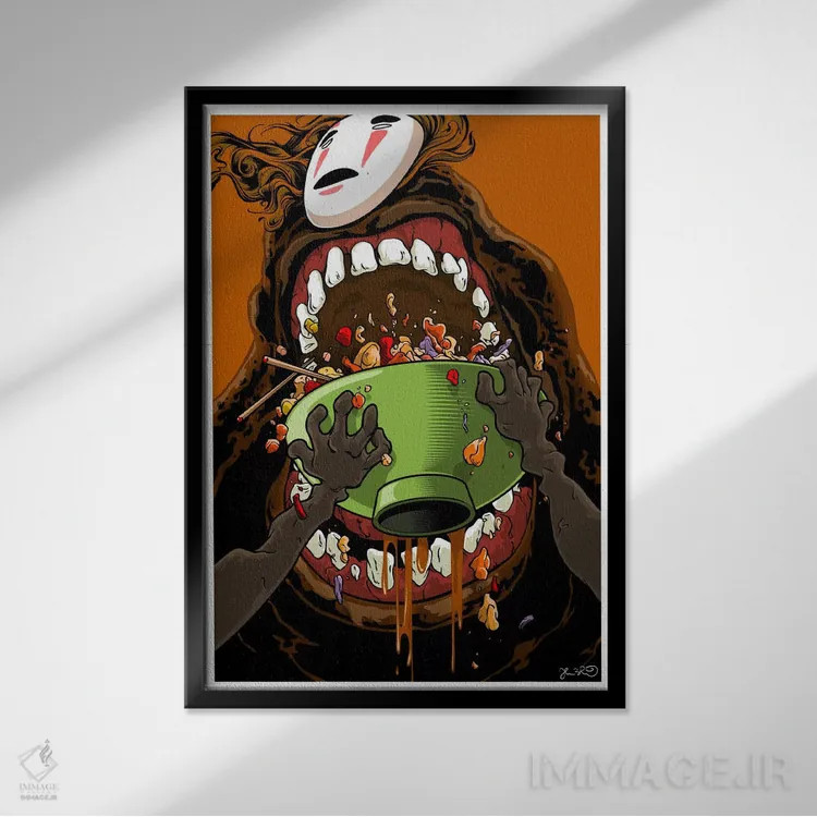 تابلو دکوراتیو شهر ارواح: بی چهره اثر جاشوا بودیچ - نمای قابدار مشکی